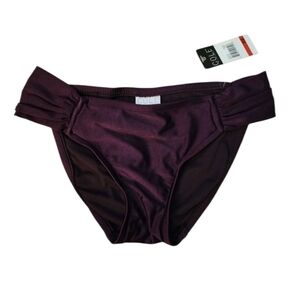 Cole Of California Purple Bikini Bottoms Ruched Sides XS